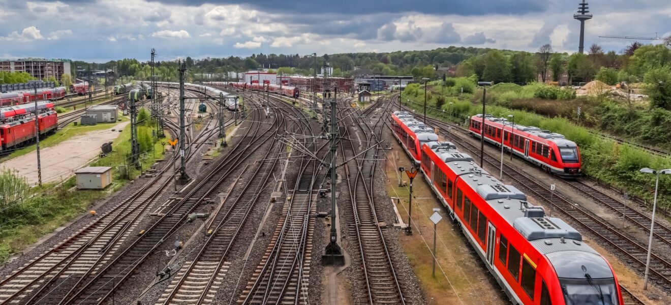Luftaufnahme Schienen Bahnhof Kiel