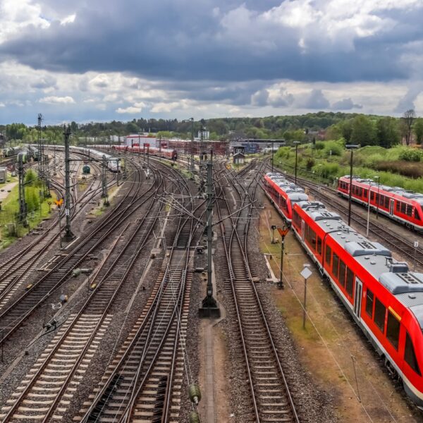 Luftaufnahme Schienen Bahnhof Kiel