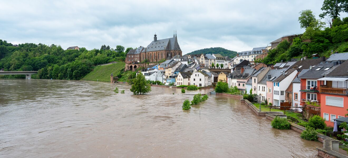 Hochwasser der Saar in Saarburg 2021