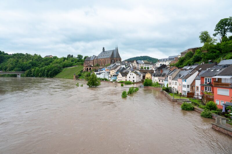 Hochwasser der Saar in Saarburg 2021