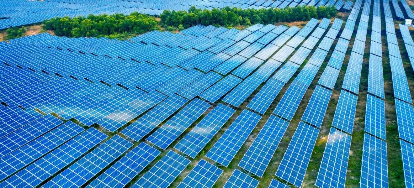 Feld mit vielen Solar-Panels